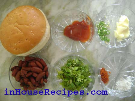 Ingredients for Beans burger